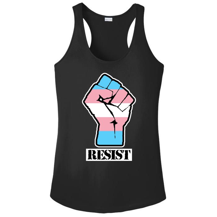 Resist Demigirl Fist Flag Ladies PosiCharge Competitor Racerback Tank