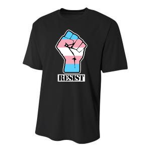 Resist Demigirl Fist Flag Youth Performance Sprint T-Shirt