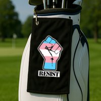 Resist Demigirl Fist Flag Golf Towel