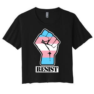 Resist Demigirl Fist Flag Women's Crop Top Tee