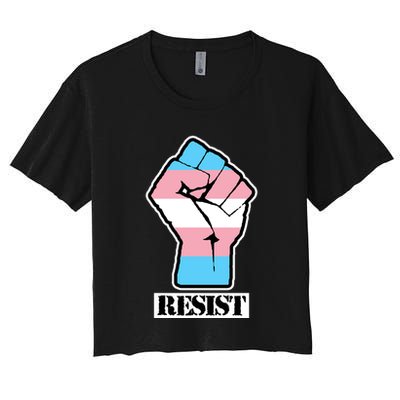 Resist Demigirl Fist Flag Crop Top