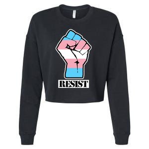 Resist Demigirl Fist Flag Cropped Pullover Crew