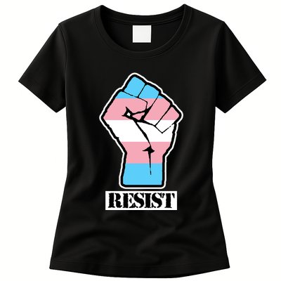 Resist Demigirl Fist Flag Womens T-Shirt