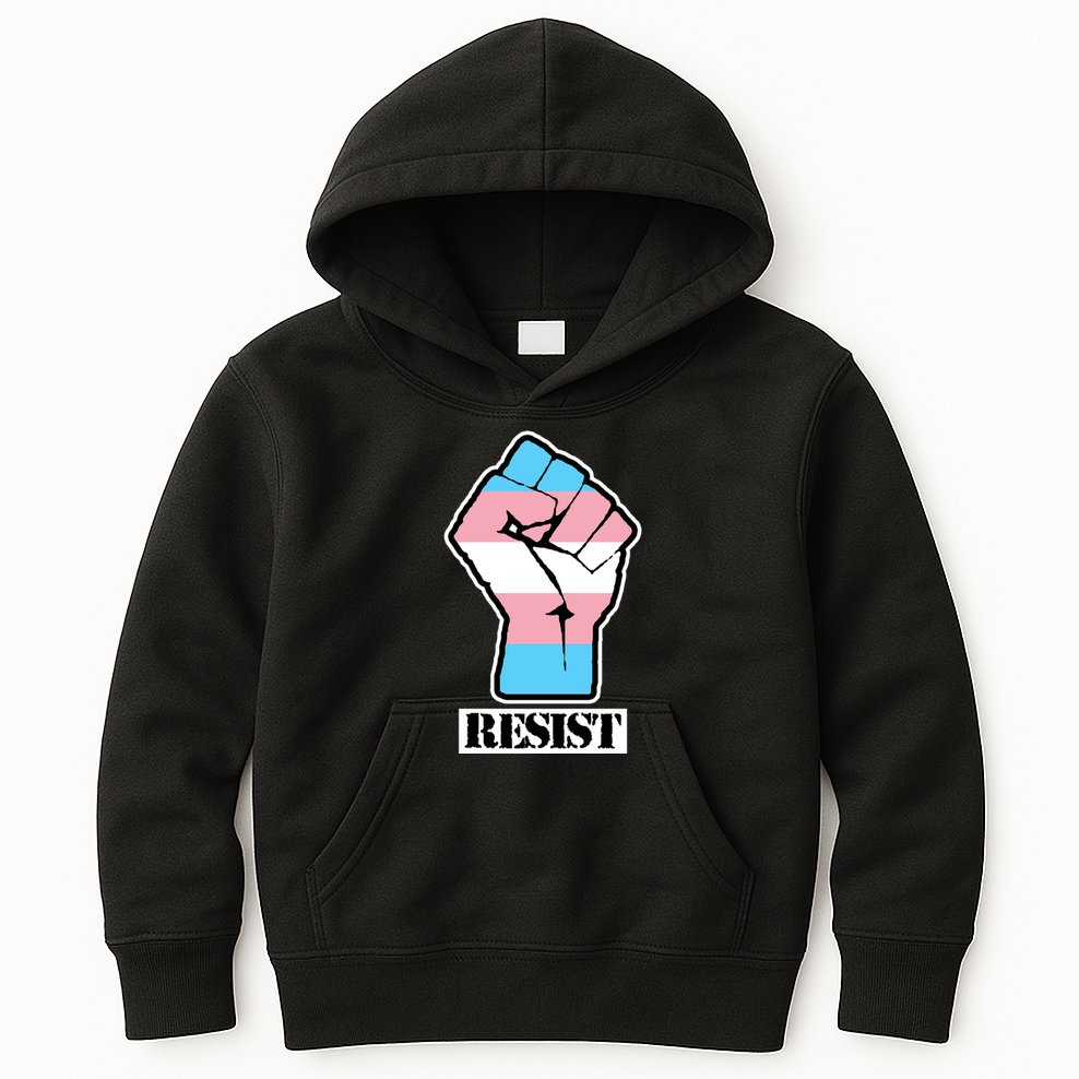 Resist Demigirl Fist Flag Kids Hoodie