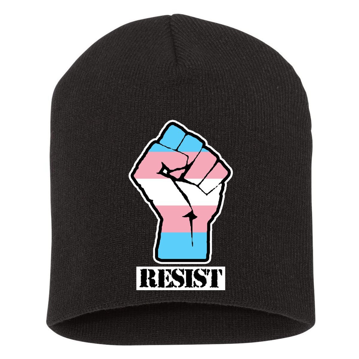 Resist Demigirl Fist Flag Short Acrylic Beanie