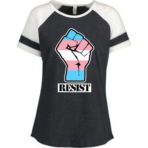 Resist Demigirl Fist Flag Enza Ladies Jersey Colorblock Tee