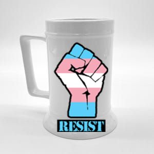 Resist Demigirl Fist Flag Beer Stein