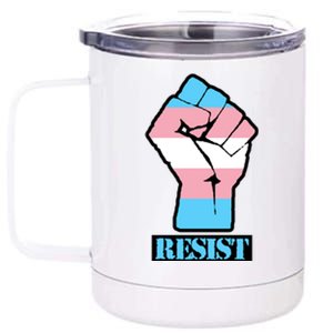 Resist Demigirl Fist Flag 12 oz Stainless Steel Tumbler Cup