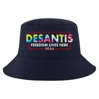 Ron DeSantis Freedom Lives Here Florida 2024 US Flag Tie Dye Cool Comfort Performance Bucket Hat