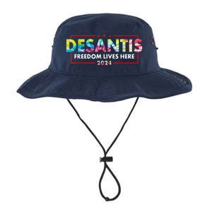 Ron DeSantis Freedom Lives Here Florida 2024 US Flag Tie Dye Legacy Cool Fit Booney Bucket Hat