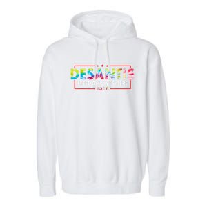 Ron DeSantis Freedom Lives Here Florida 2024 US Flag Tie Dye Garment-Dyed Fleece Hoodie