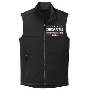 Ron DeSantis Freedom Lives Here Florida 2024 US Flag Collective Smooth Fleece Vest