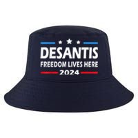 Ron DeSantis Freedom Lives Here Florida 2024 US Flag Cool Comfort Performance Bucket Hat