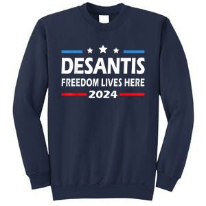 Ron DeSantis Freedom Lives Here Florida 2024 US Flag Sweatshirt