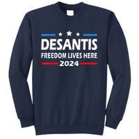 Ron DeSantis Freedom Lives Here Florida 2024 US Flag Sweatshirt