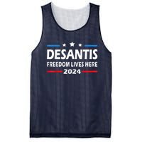 Ron DeSantis Freedom Lives Here Florida 2024 US Flag Mesh Reversible Basketball Jersey Tank