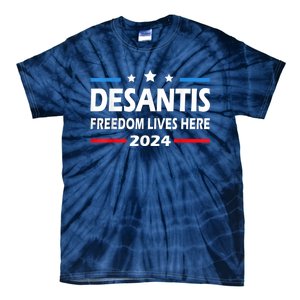 Ron DeSantis Freedom Lives Here Florida 2024 US Flag Tie-Dye T-Shirt