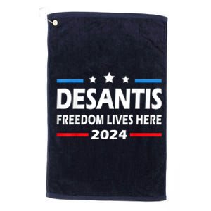 Ron DeSantis Freedom Lives Here Florida 2024 US Flag Platinum Collection Golf Towel