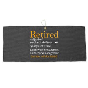 Retired Definition Funny Dad Retirement Party Large Microfiber Waffle Golf Towel