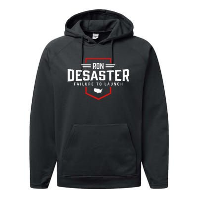 Ron DeSaster Failure To Launch Ron DeSantis 2024 Funny Meme Performance Fleece Hoodie