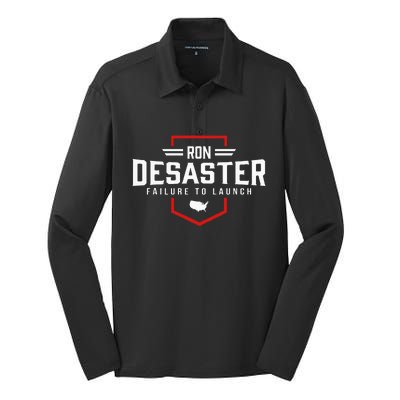 Ron DeSaster Failure To Launch Ron DeSantis 2024 Funny Meme Silk Touch Performance Long Sleeve Polo