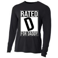 Rated D For Daddy Funny Gift For Dad Cooling Performance Long Sleeve Crew