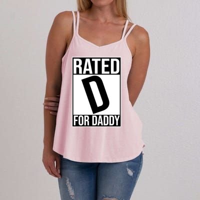 Rated D For Daddy Funny Gift For Dad Women's Strappy Tank