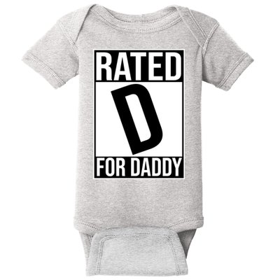 Rated D For Daddy Funny Gift For Dad Baby Bodysuit