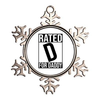 Rated D For Daddy Funny Gift For Dad Metallic Star Ornament