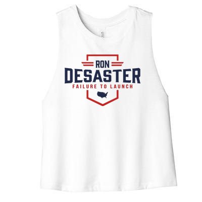 Ron DeSaster Failure To Launch Ron DeSantis For President 2024 Women's Racerback Cropped Tank