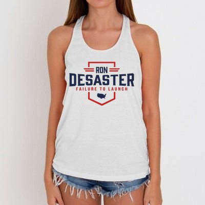 Ron DeSaster Failure To Launch Ron DeSantis For President 2024 Women's Knotted Racerback Tank