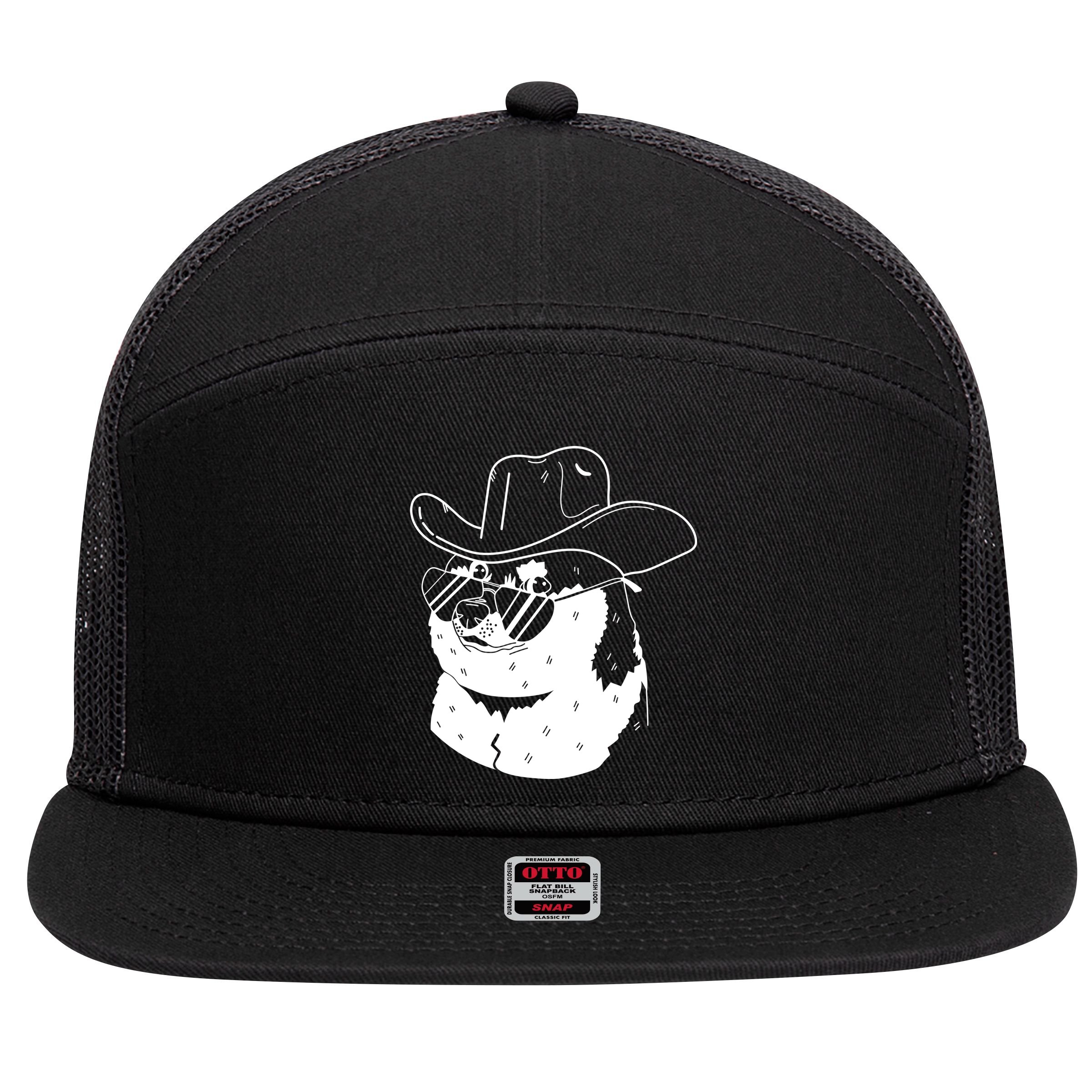 Rodeo Doge Funny Dogecoin 7 Panel Mesh Trucker Snapback Hat