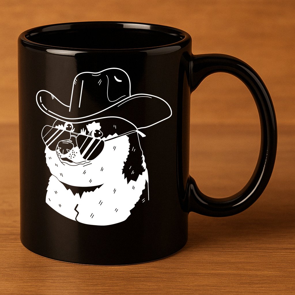 Rodeo Doge Funny Dogecoin 11oz C Handle Ceramic Mug