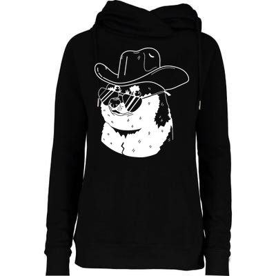 Rodeo Doge Funny Dogecoin Womens Funnel Neck Pullover Hood