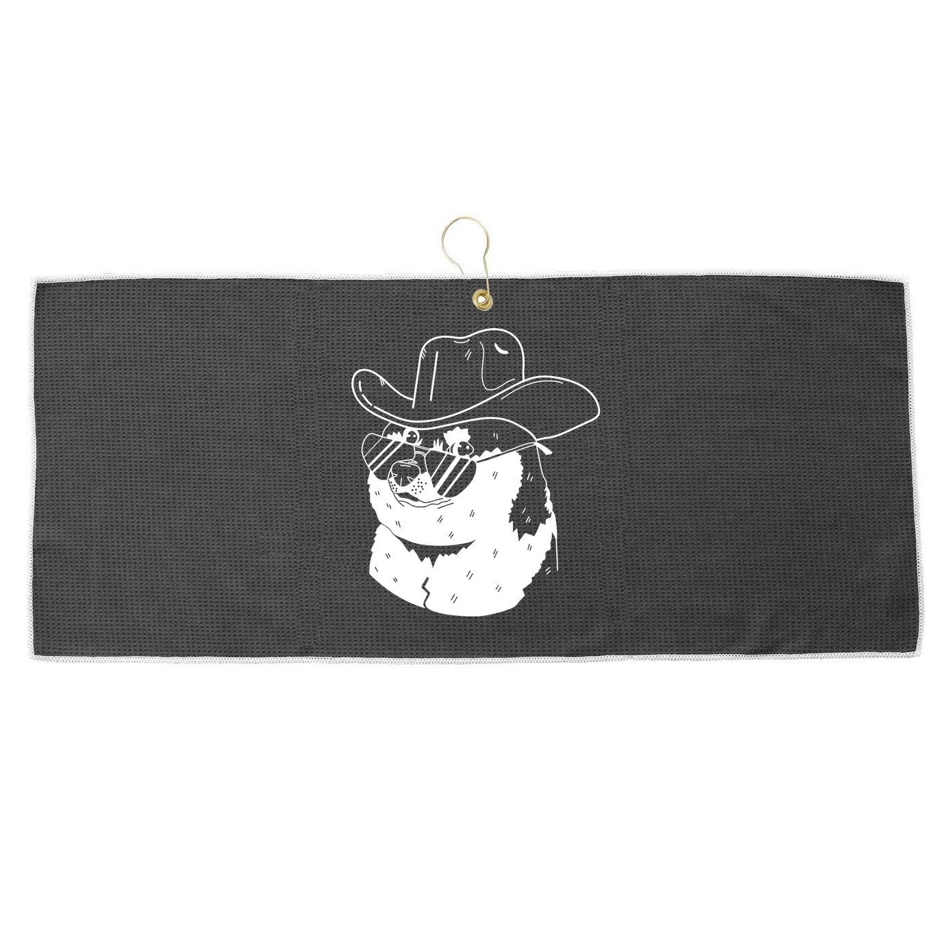 Rodeo Doge Funny Dogecoin Large Microfiber Waffle Golf Towel