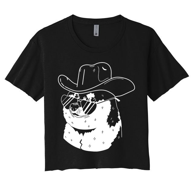 Rodeo Doge Funny Dogecoin Women's Crop Top Tee