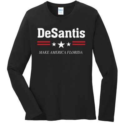 Ron DeSantis For President 2024 Election Proud Republican 2163 Ladies Long Sleeve Shirt