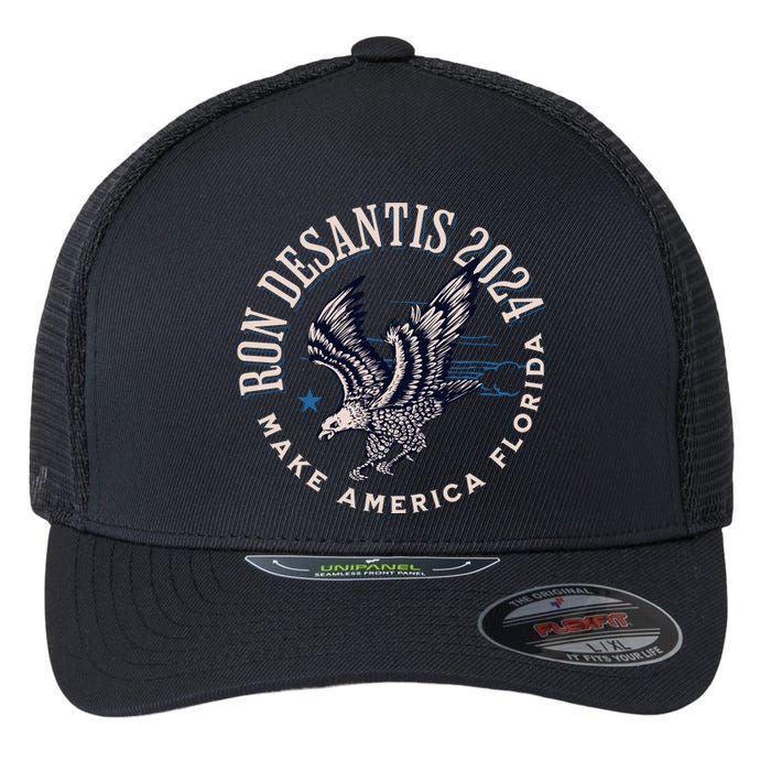 Ron Desantis For President 2024 Make America Florida Flexfit Unipanel Trucker Cap