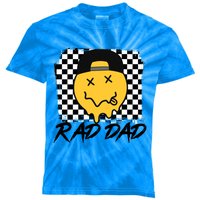 Rad Dad Funny Checkered FatherS Day Smile Face Great Gift Kids Tie-Dye T-Shirt