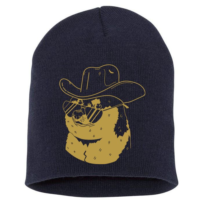 Rodeo Doge Funny Dogecoin Short Acrylic Beanie