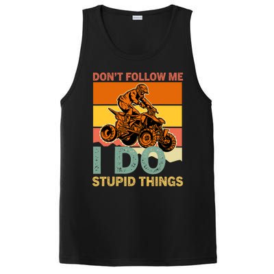 Retro Don't Follow Me I Do Stupid Things ATV Quad Biker PosiCharge Competitor Tank