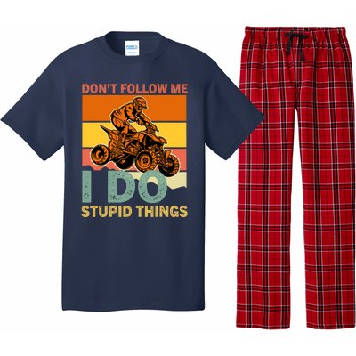 Retro Don't Follow Me I Do Stupid Things ATV Quad Biker Pajama Set