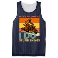 Retro Don't Follow Me I Do Stupid Things ATV Quad Biker Mesh Reversible Basketball Jersey Tank