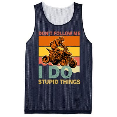 Retro Don't Follow Me I Do Stupid Things ATV Quad Biker Mesh Reversible Basketball Jersey Tank