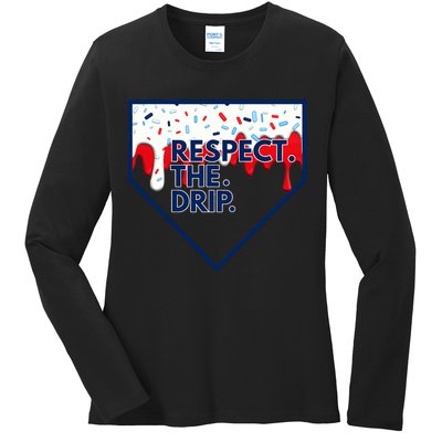 Respect Drip For Ice Cream Spinkle Ladies Long Sleeve Shirt