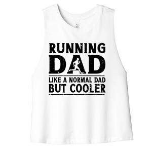 Running Dad Funny Marathon Runner FatherS Day Gift Women's Racerback Cropped Tank