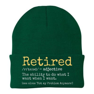 Retired Definition Funny Retirement Gag Knit Cap Winter Beanie