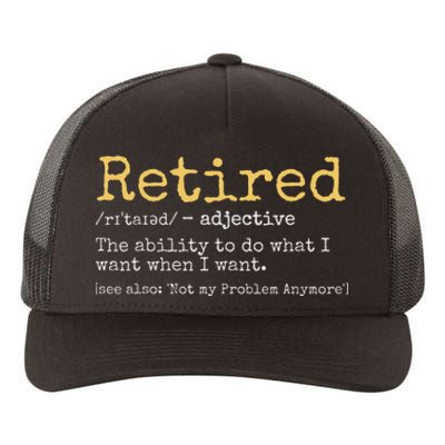 Retired Definition Funny Retirement Gag Yupoong Adult 5-Panel Trucker Hat