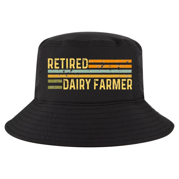 Retired Dairy Farmer Distressed Retirement Retire Cow Cattle Cool Comfort Performance Bucket Hat