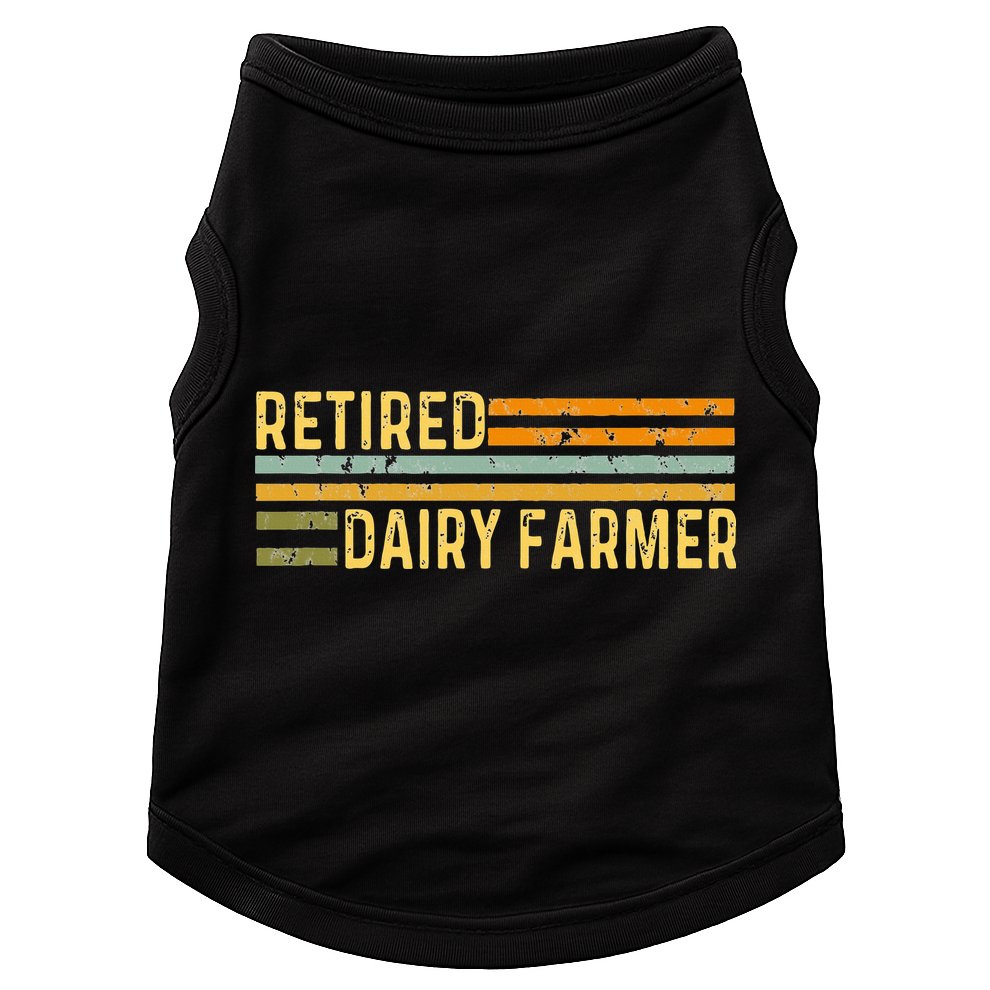 Retired Dairy Farmer Distressed Retirement Retire Cow Cattle Doggie Tank